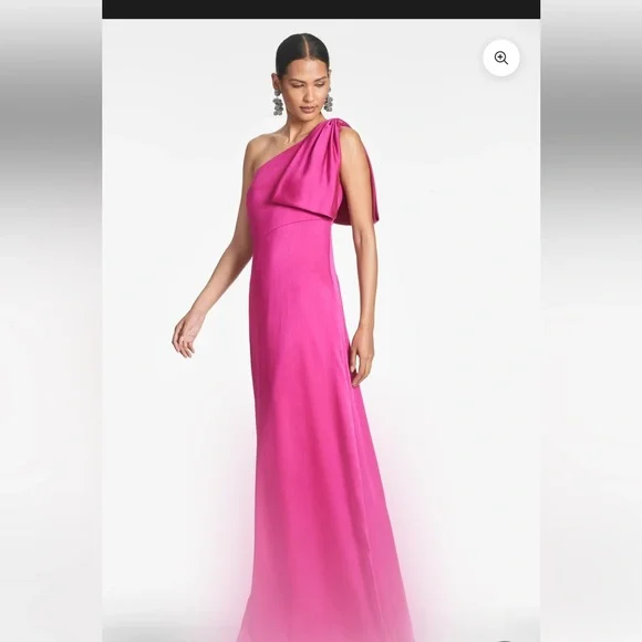 Sachin & Babi Chelsea One-Shoulder Gown – Dragonfruit – Size 8 NEW! - Picture 11 of 12